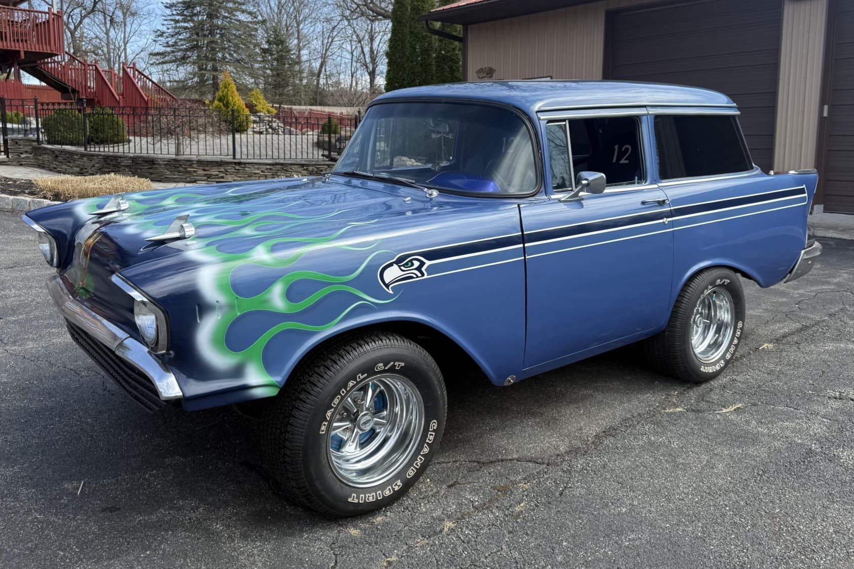 Seattle Seahawks-Themed 1957 Chevrolet 210 Shorty Wagon 4-Speed at No Reserve