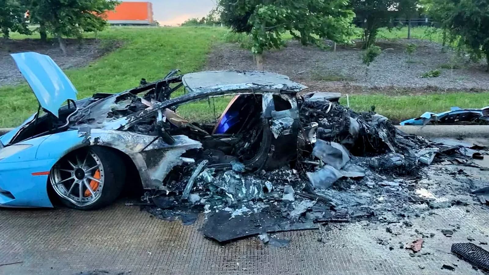Two Lamborghinis Crash And Burst Into Flames, Creating A Wild Scene In Texas