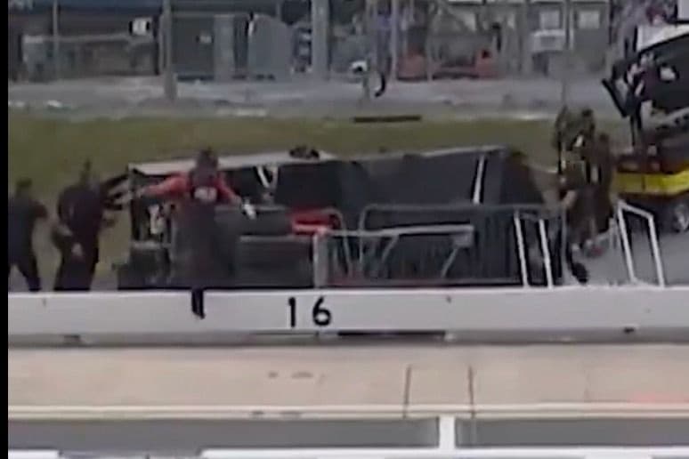 NASCAR Cup crew member shields reporter from runaway pit cart in scary incident