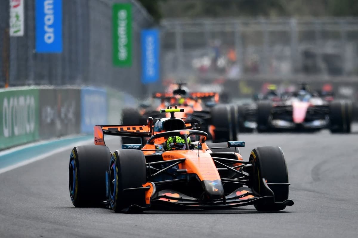 F1 Miami GP: Lando Norris wins sprint in McLaren 1-2