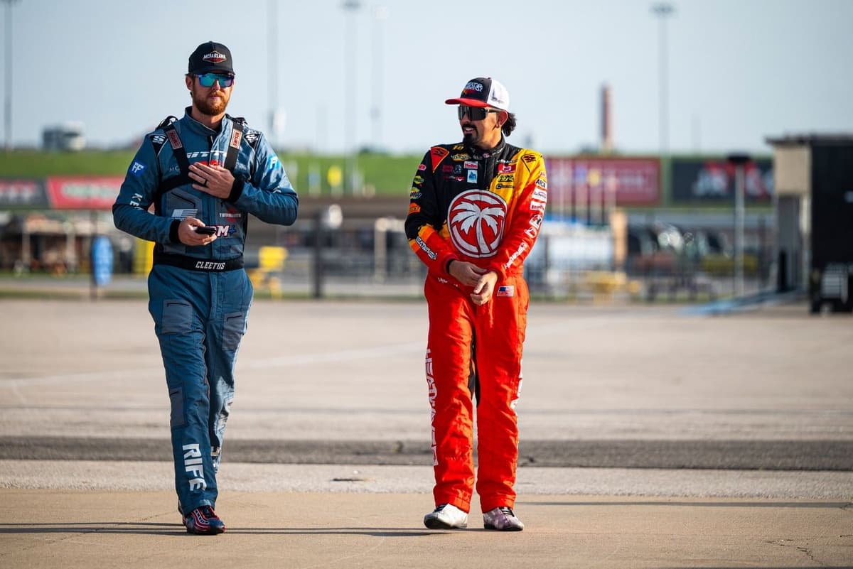 Cleetus McFarland and Squirrel McNutt  Shake and Bake at ARCA Talladega