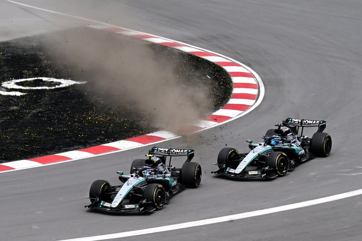 F1 Canadian GP: George Russell wins sprint after Kimi Antonelli clash