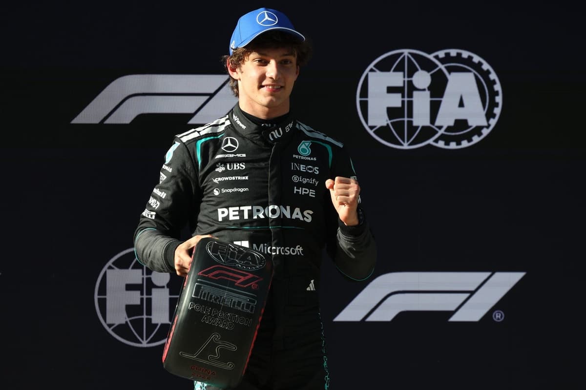 F1 Chinese GP: Antonelli takes first pole as Russell fights Q3 issue