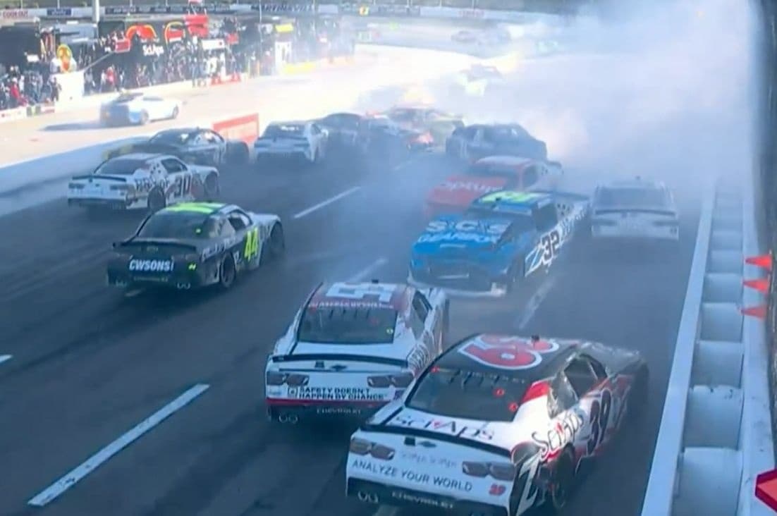 Missed shift triggers red flag pileup in Martinsville NASCAR O'Reilly race