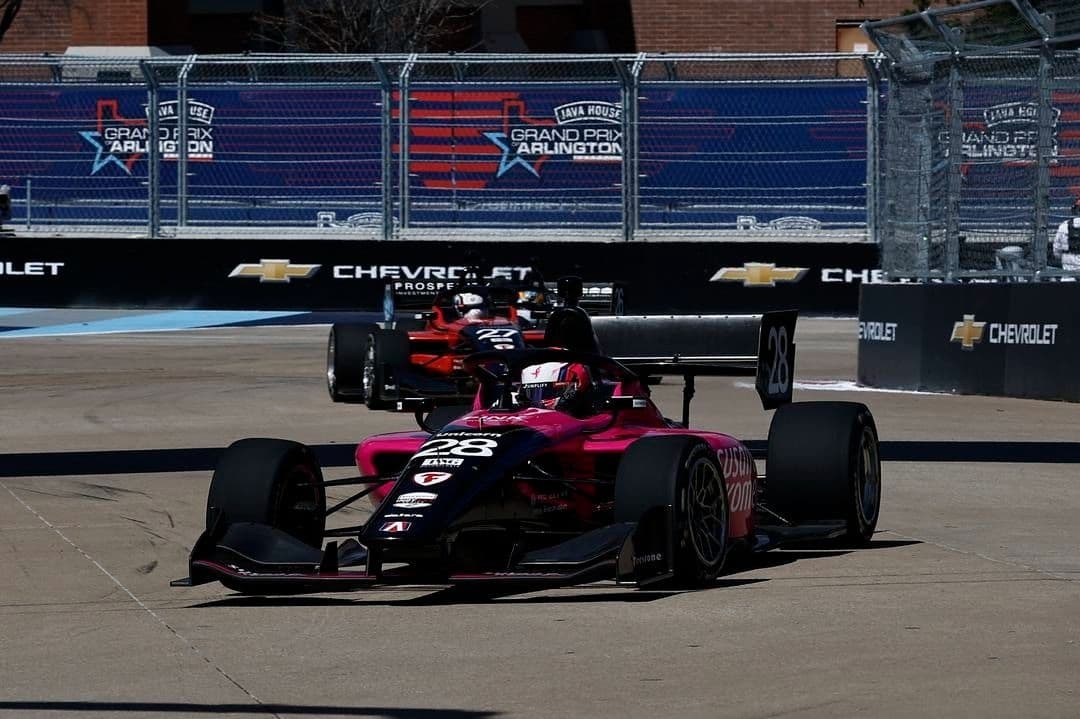 Max Taylor delivers late pass to capture first Indy NXT win in Arlington