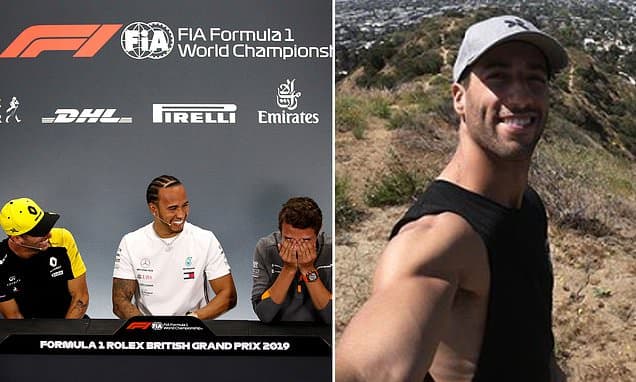 Daniel Ricciardo reduces fellow Formula One star to tears of laughter with a VERY rude question