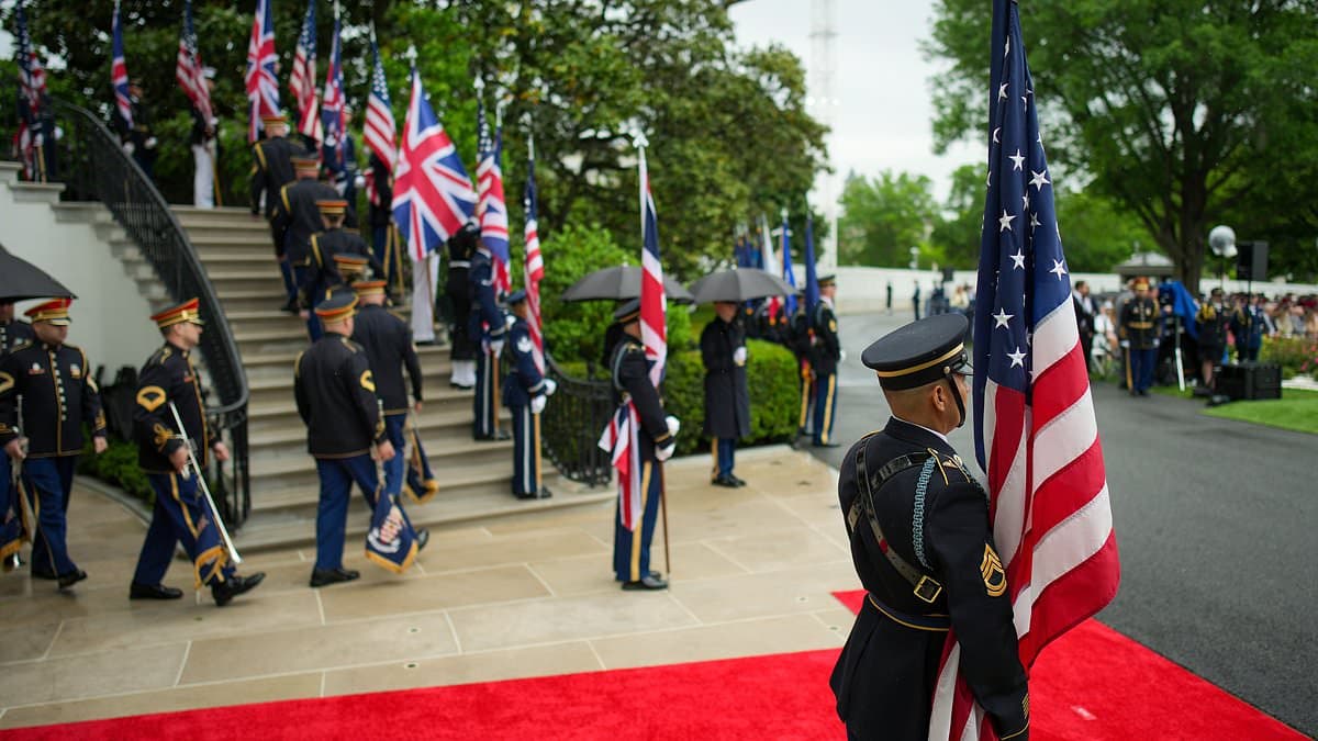 Trump rolls out the red carpet for King Charles and Queen Camilla as royals are formally welcomed with White House pomp and pageantry