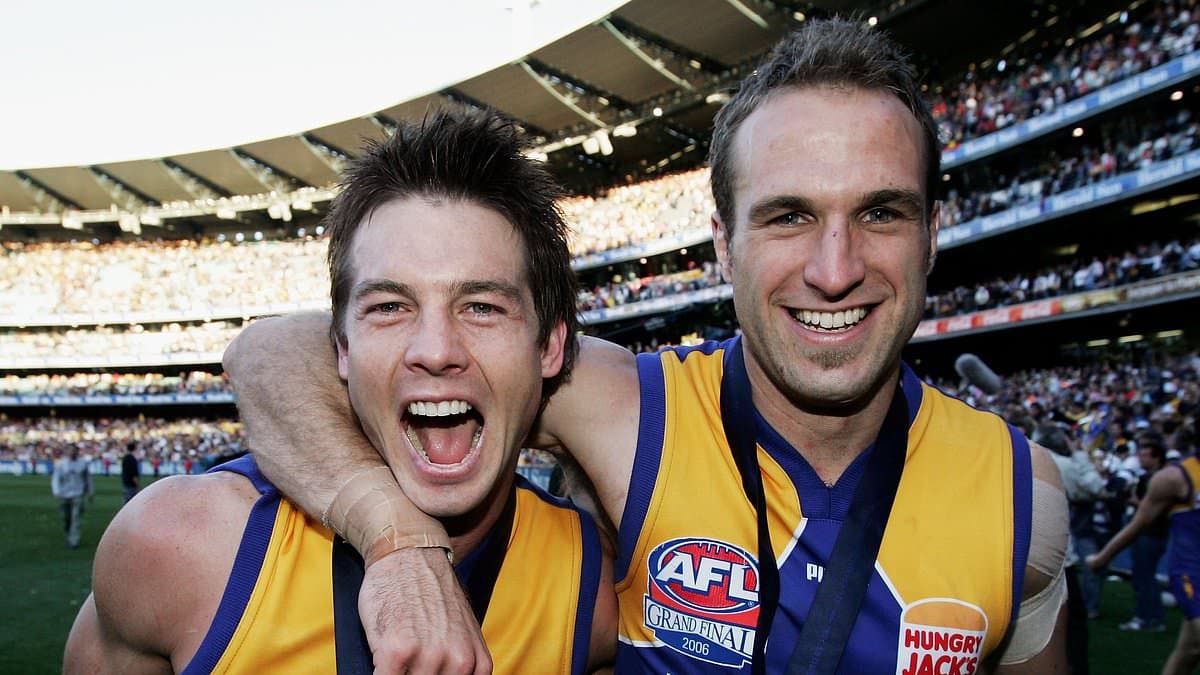 Reformed AFL bad boy Ben Cousins and former Eagles skipper Chris Judd reunite in Perth after travelling VERY different paths following their premiership success