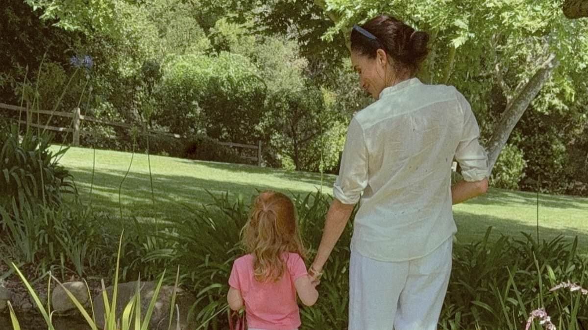 Meghan Markle shows off Princess Lilibet's American accent as the four-year-old helps the Duchess collect chicken eggs from their coop