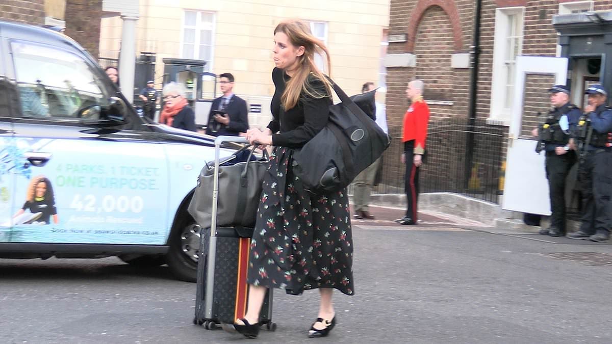 Princess Beatrice spotted loading personalised £2,000 Louis Vuitton suitcase into London taxi as sister Eugenie enjoys Sicily trip - two weeks after Fergie broke cover in Austria