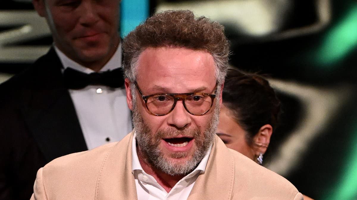 Emotional Seth Rogen dedicates his BAFTA TV Award to his late co-star Catherine O'Hara as he collects gong for their show The Studio