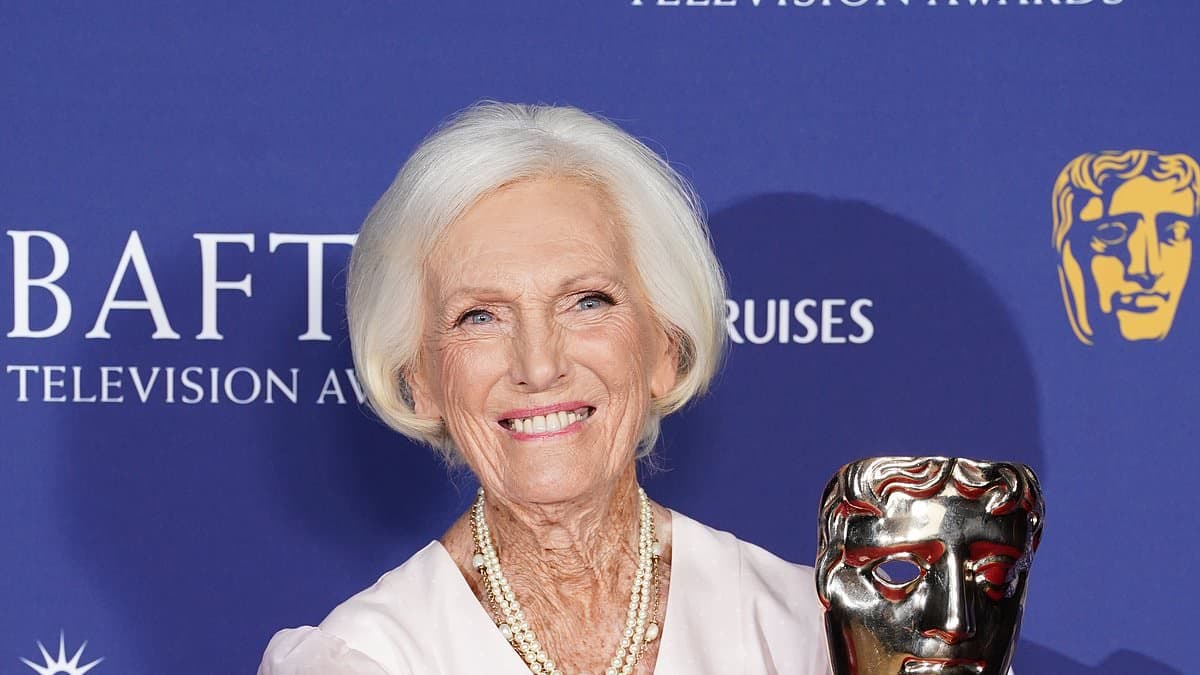 Dame Mary Berry, 91, says she wishes her beloved parents were still alive to see her win BAFTA Fellowship Award and pays tribute to late son William in heartfelt speech