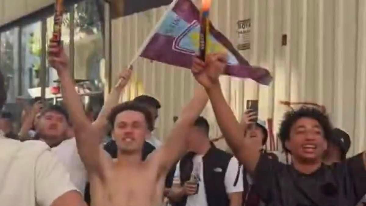 Topless Birmingham City youth player spotted supporting rivals Aston Villa in Istanbul ahead of Europa League final - days after club renewed his contract