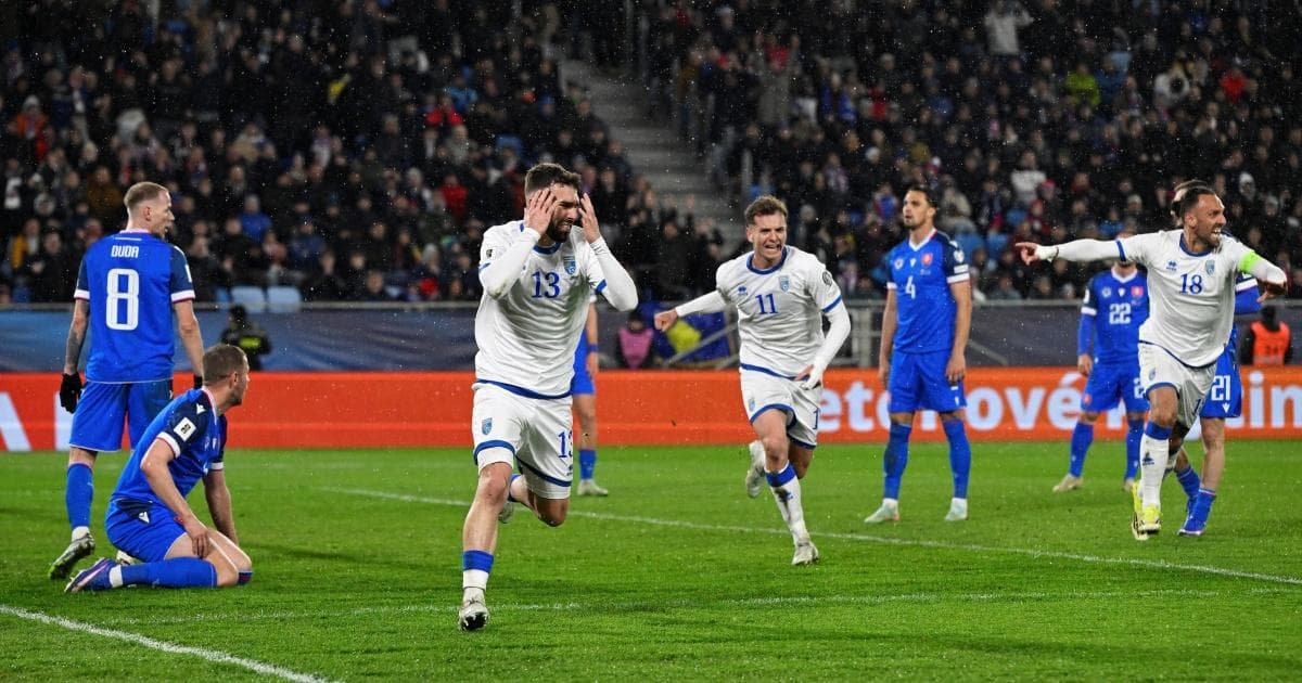 PIX: Kosovo stun Slovakia, one win from World Cup dream