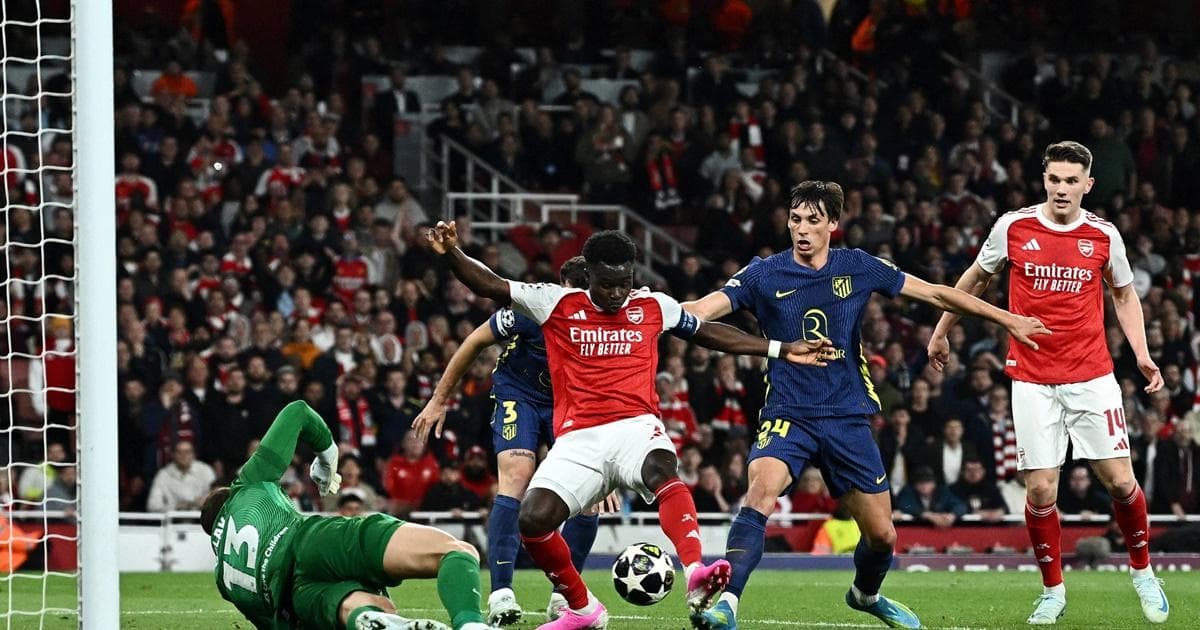Saka takes Arsenal past Atletico into Champions League final