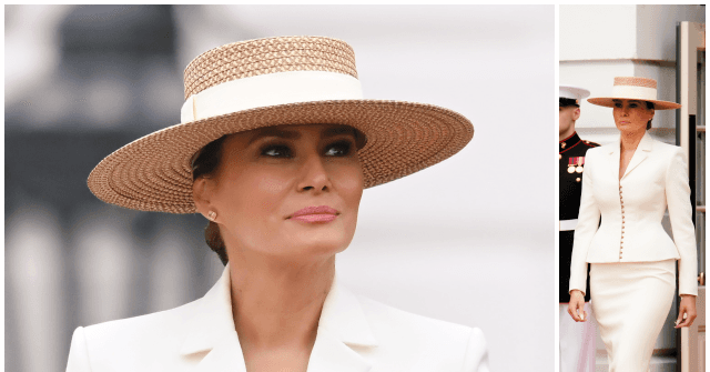 Fashion Notes: First Lady Melania Trump Hosts British Royals in Ralph Lauren Suit, Eric Javits Hat