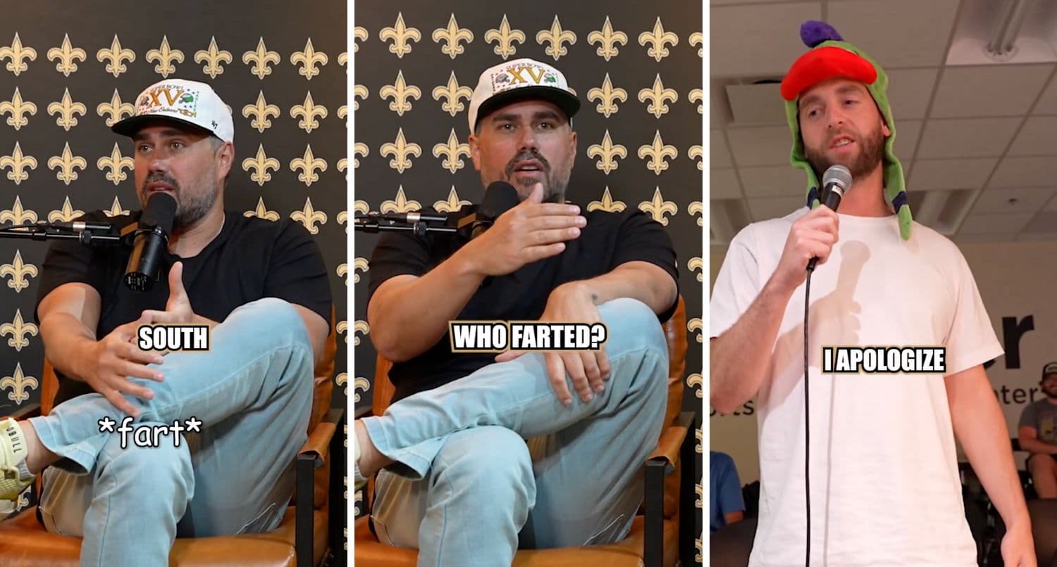 Kellen Moore’s ‘Pardon My Take’ interview briefly derailed by producer’s fart