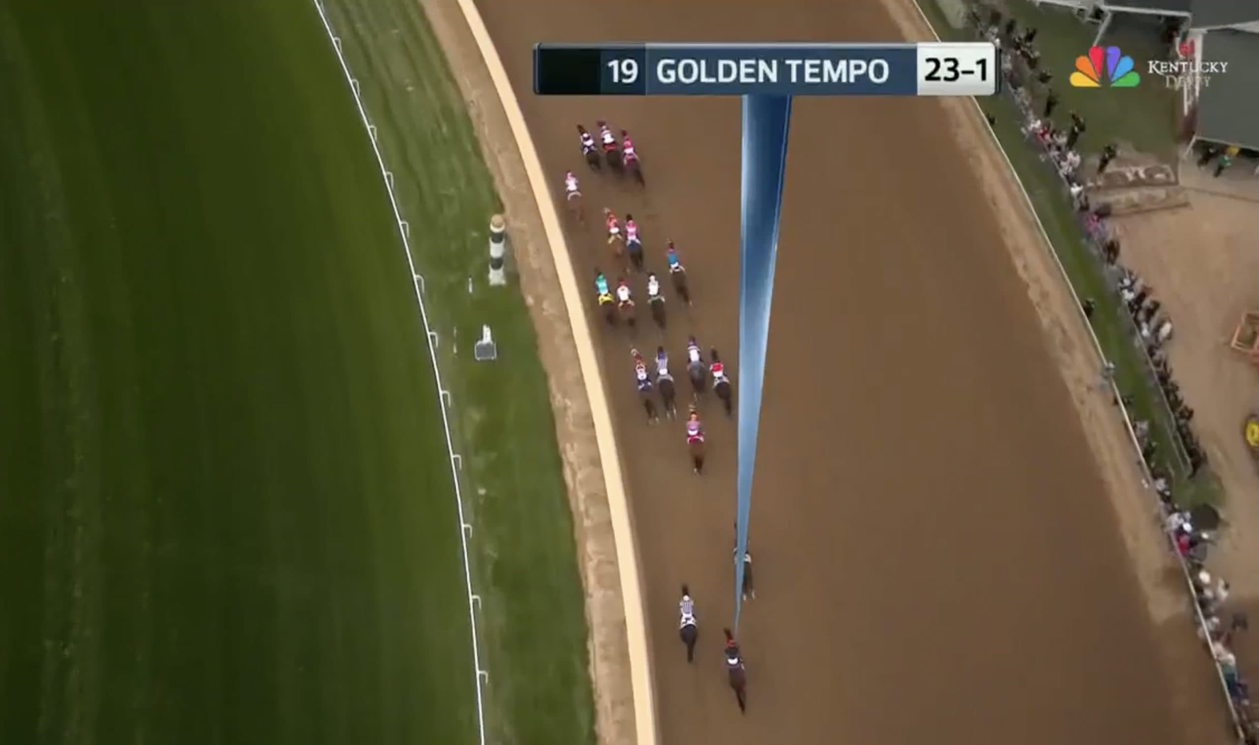 NBC shows incredible view of Golden Tempo going from last to first to win Kentucky Derby
