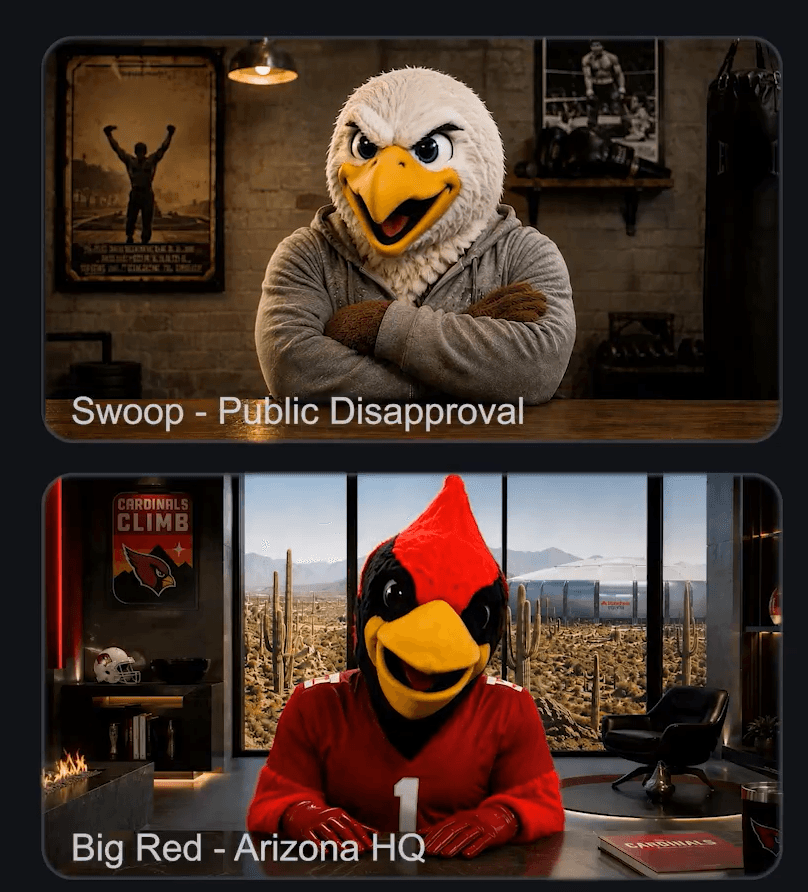 Cardinals' schedule release video fumbles. Seahawks, Chargers score