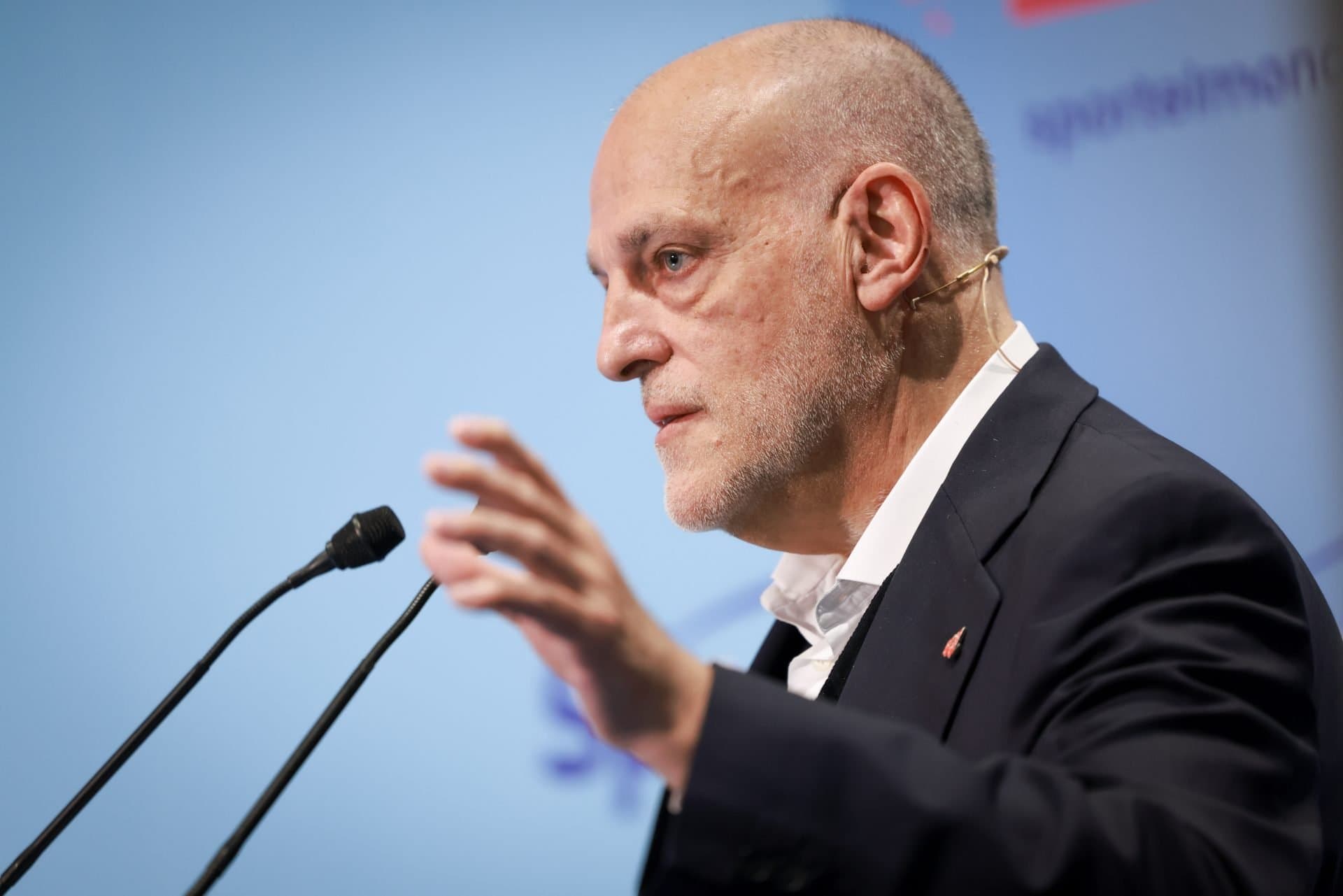 La Liga president Javier Tebas meets with Barcelona officials