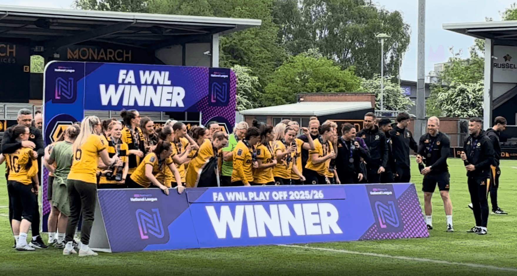 Wolves Women celebrate promotion after play-off win