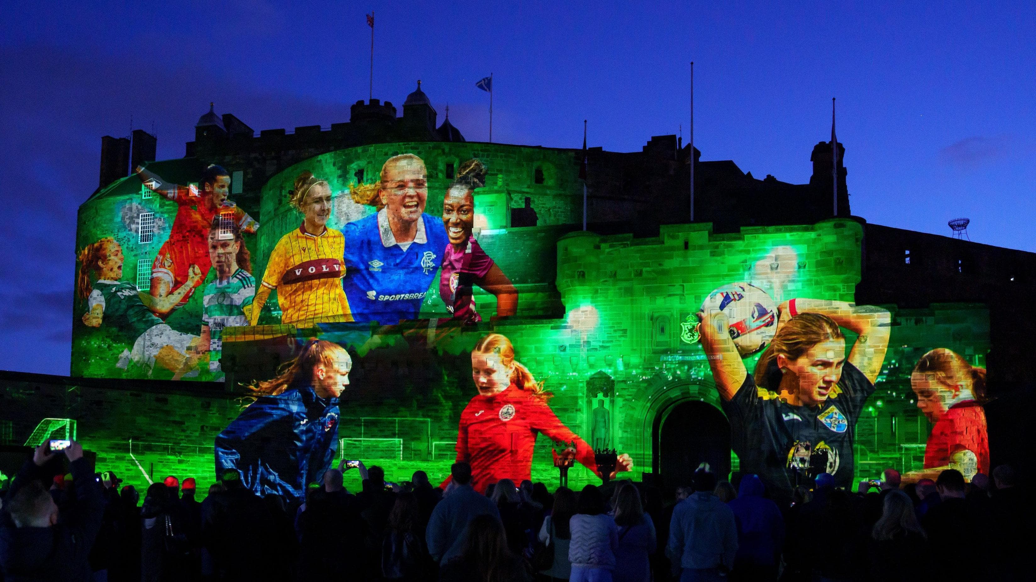 Stars of Scottish women's football light up Edinburgh Castle