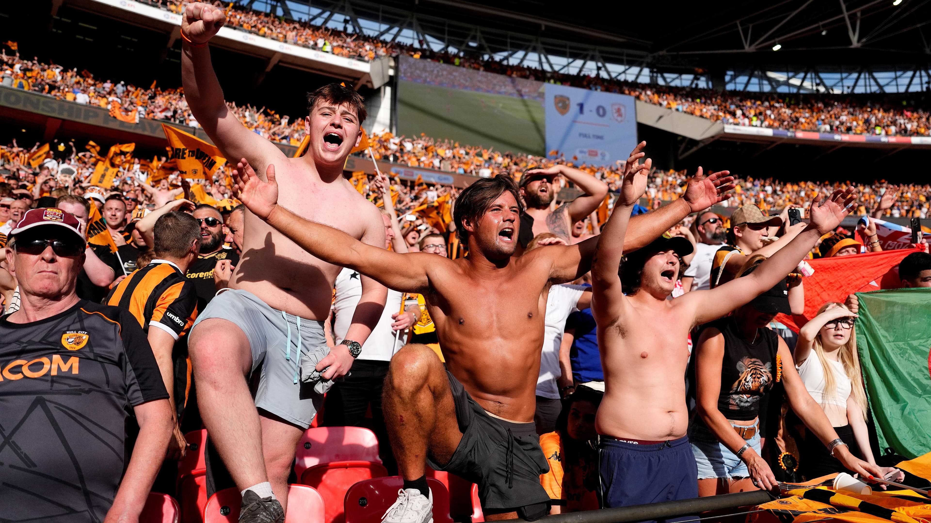 Hull City fans jubilant as team secure promotion