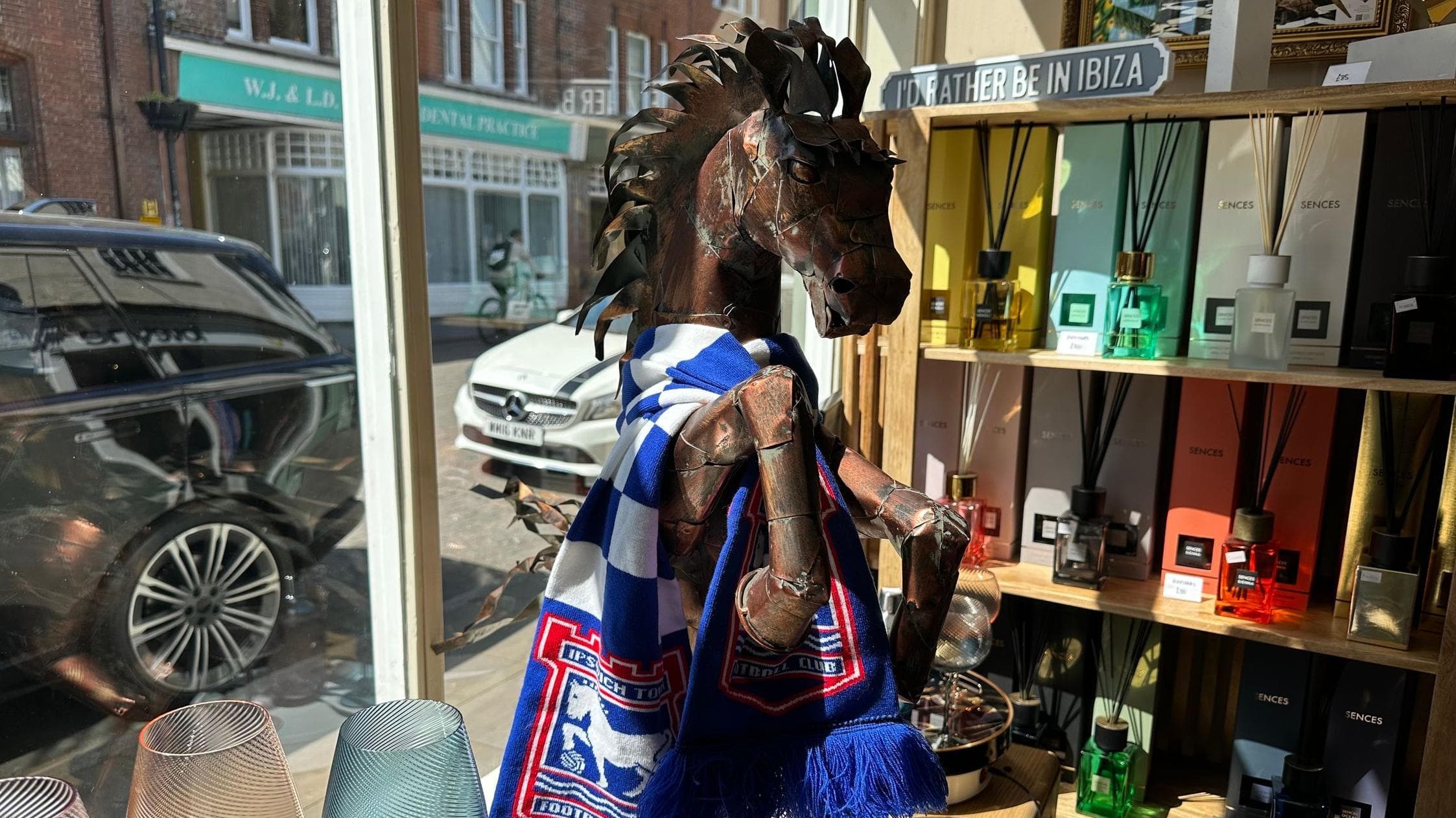 Town turns blue and white ahead of promotion match