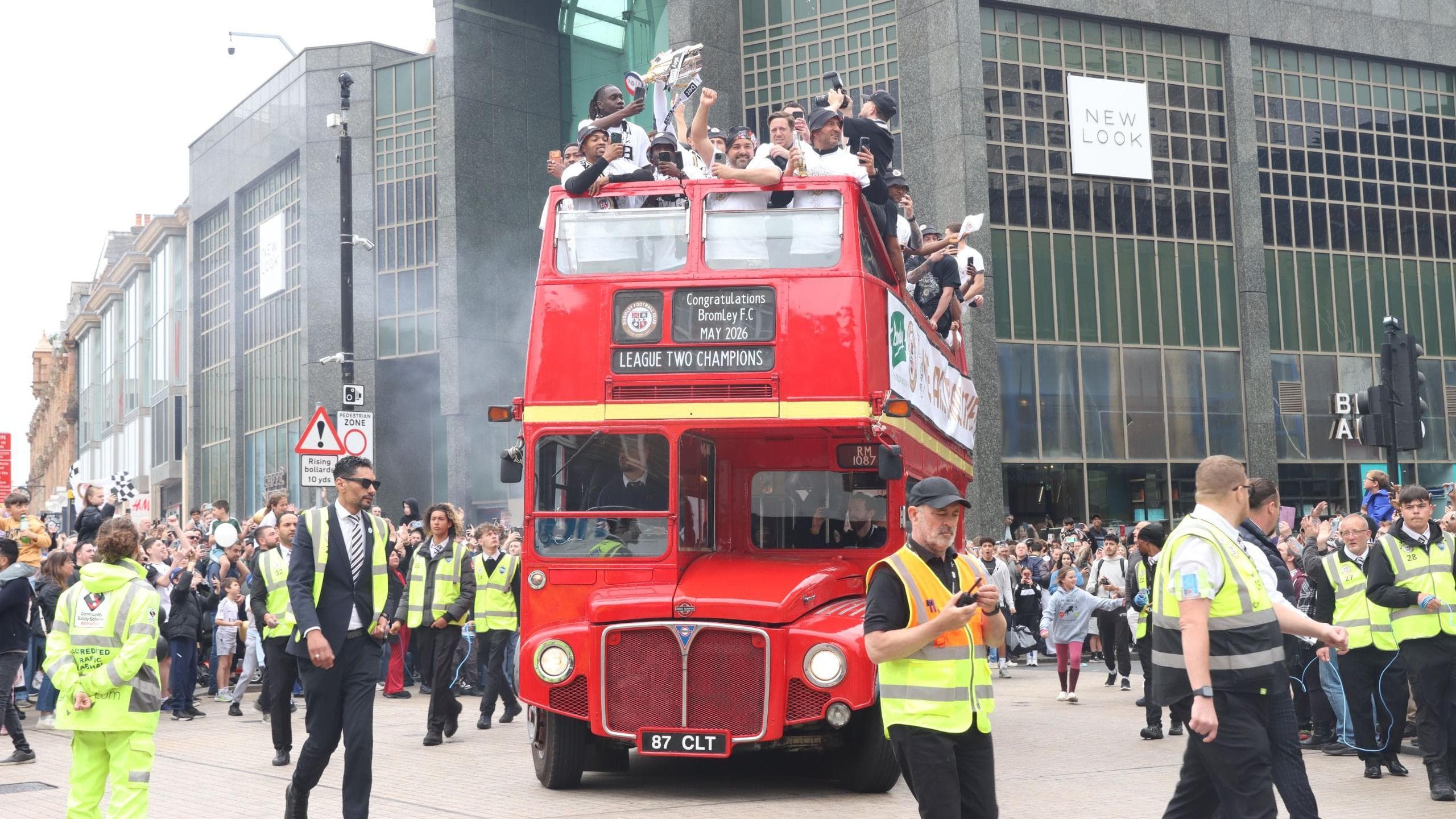 Fans line streets to mark Bromley FC's promotion