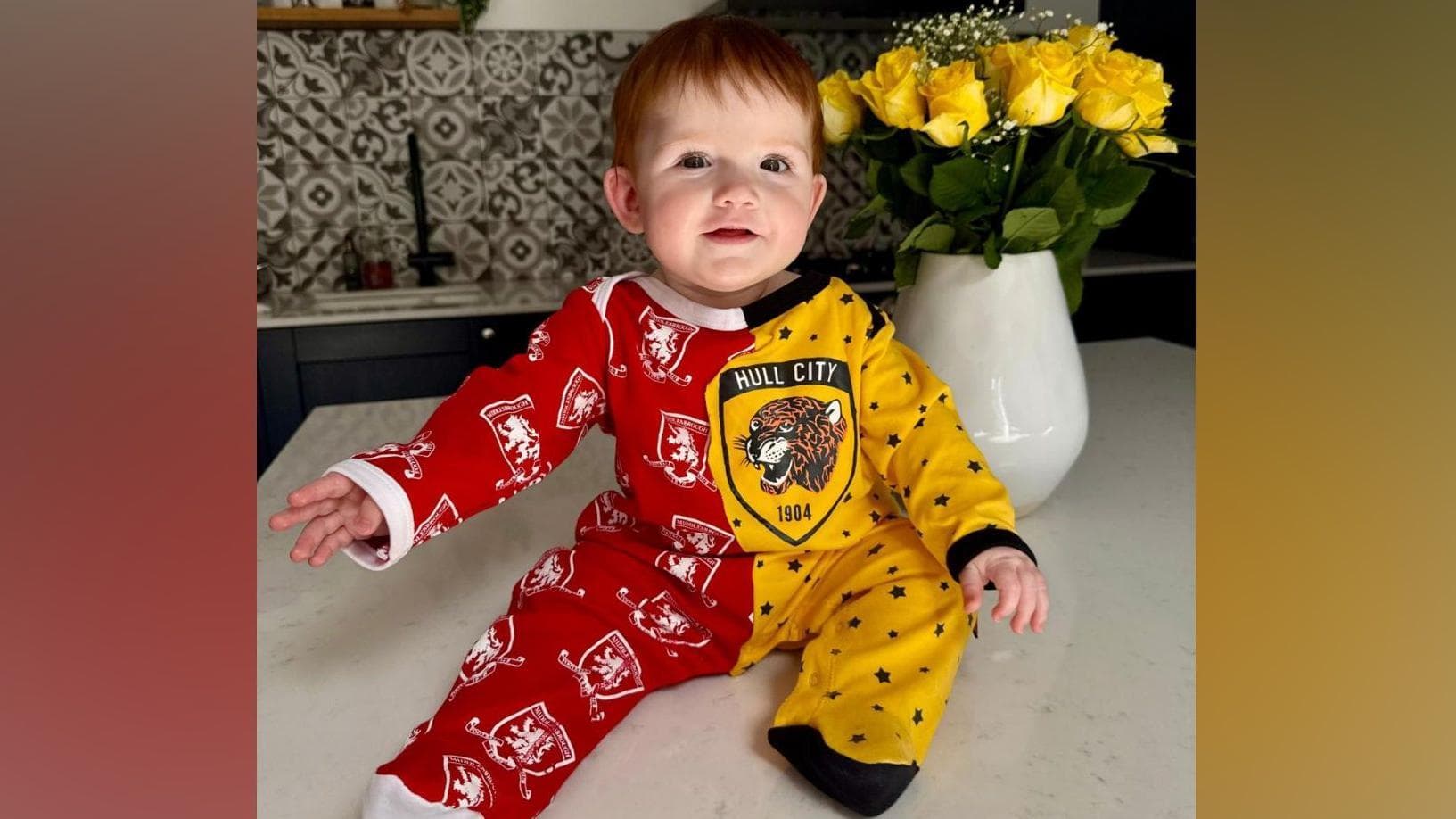 Half Boro, half Hull babygrow made for play-off