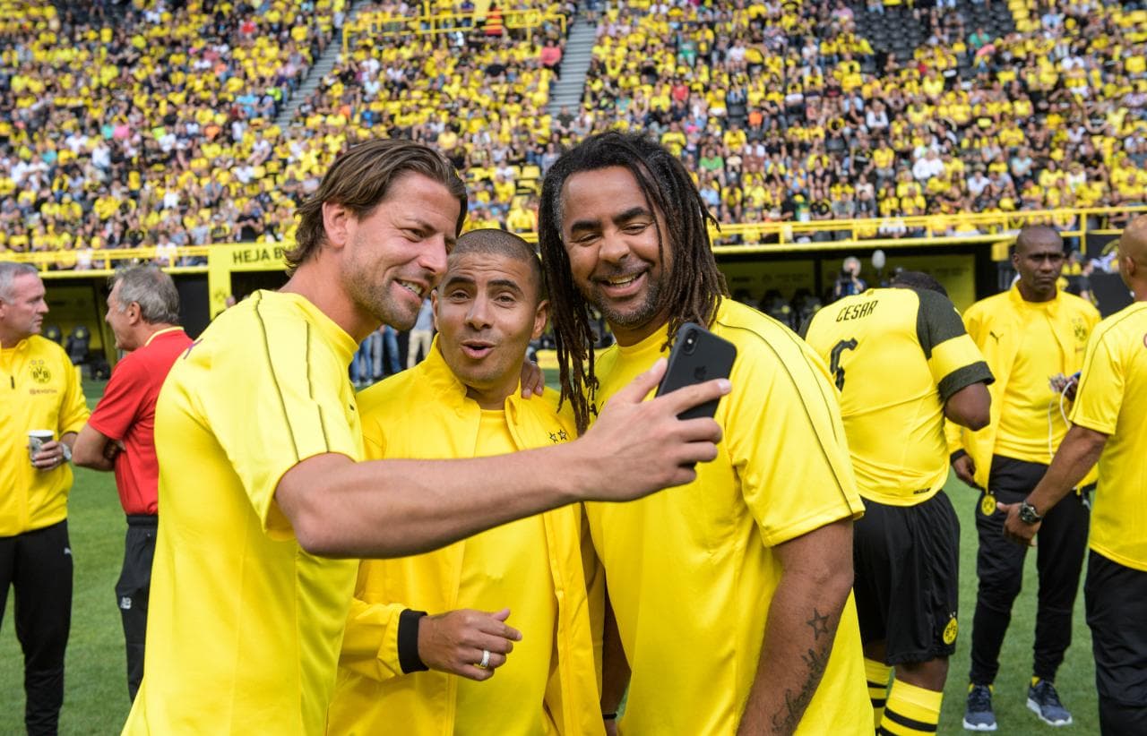 Watch: Zidan and Koller score for Dortmund legends against Liverpool at Anfield