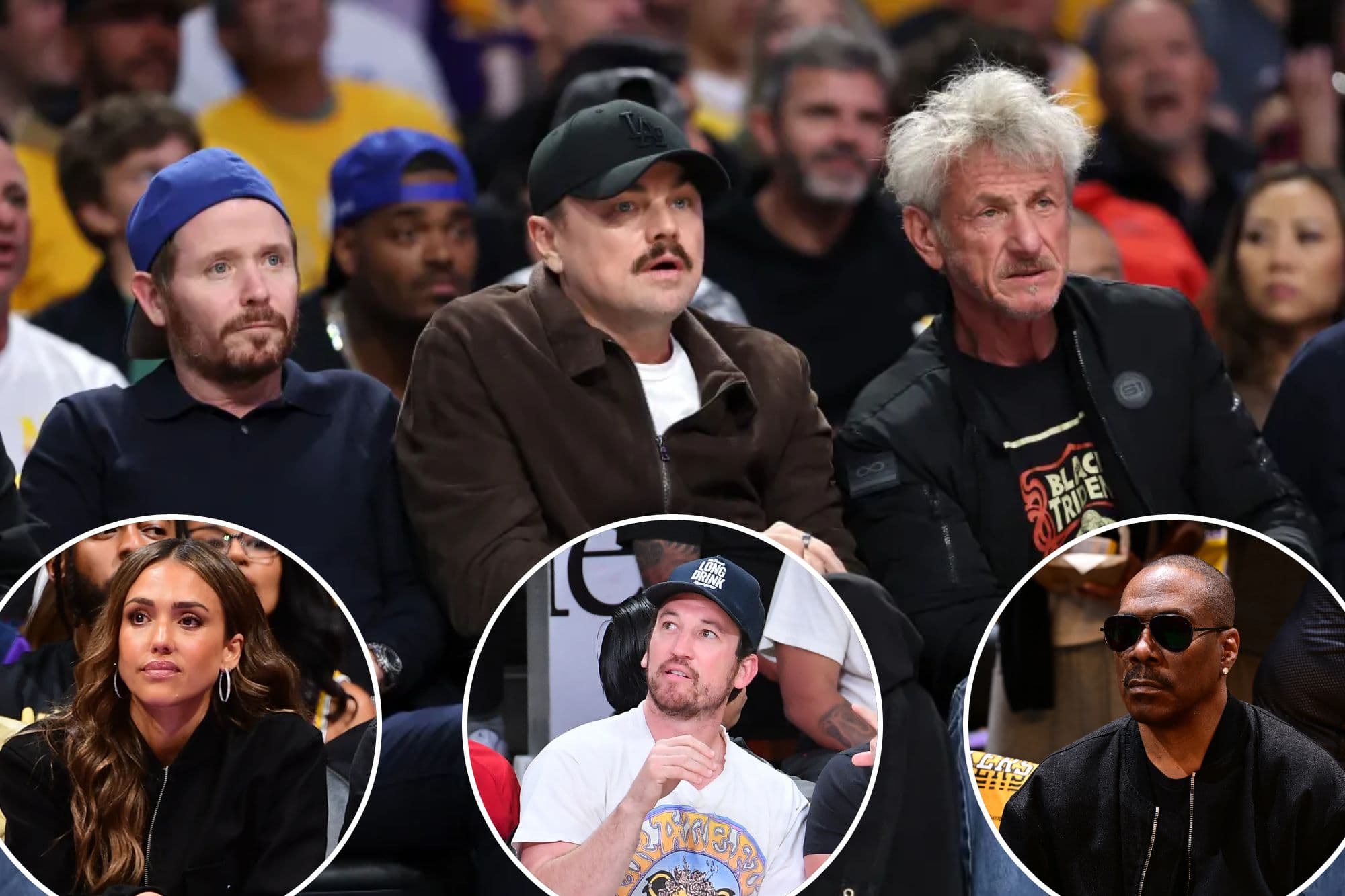 Eddie Murphy, Sean Penn, and Leonardo DiCaprio attend Thunder vs. Lakers Game 4 in what could be LeBron James last game