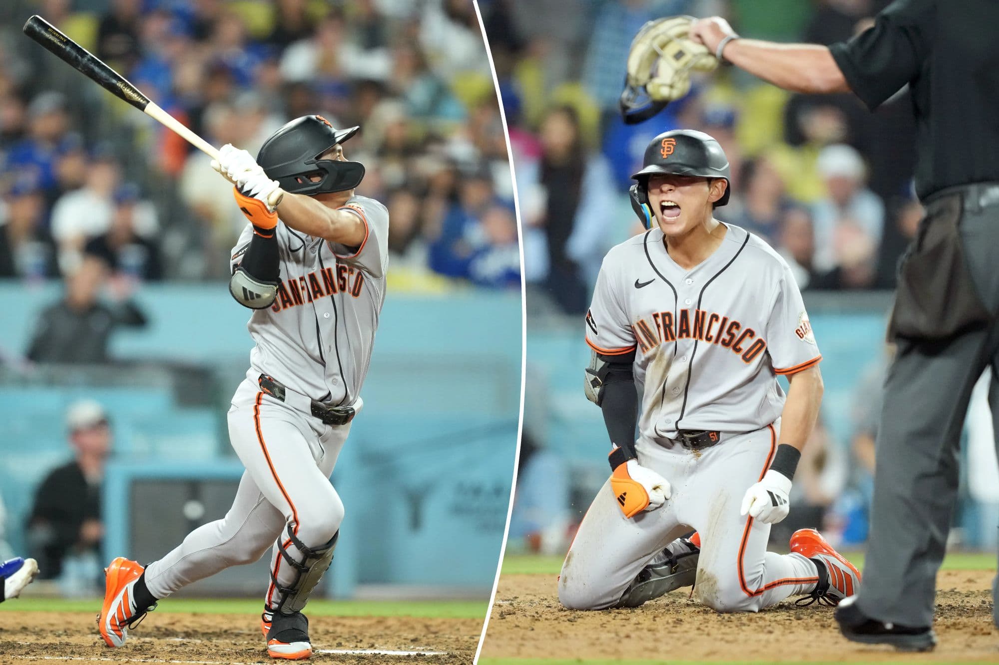 Giants devastate Dodgers with inside-the-park home run