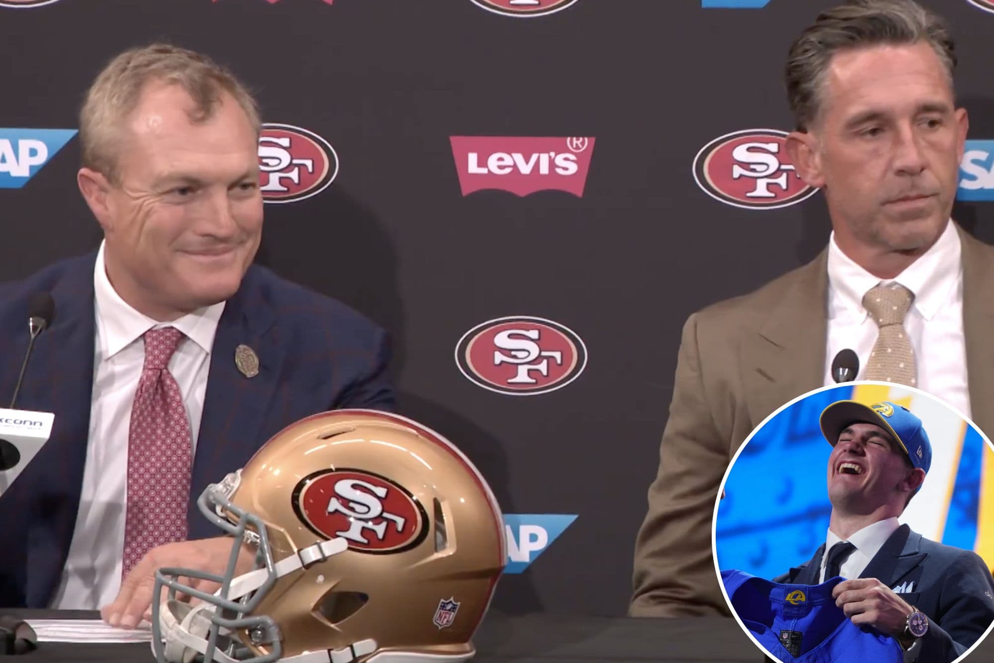 Smiling 49ers GM John Lynch has eye-opening response to Rams drafting Ty Simpson