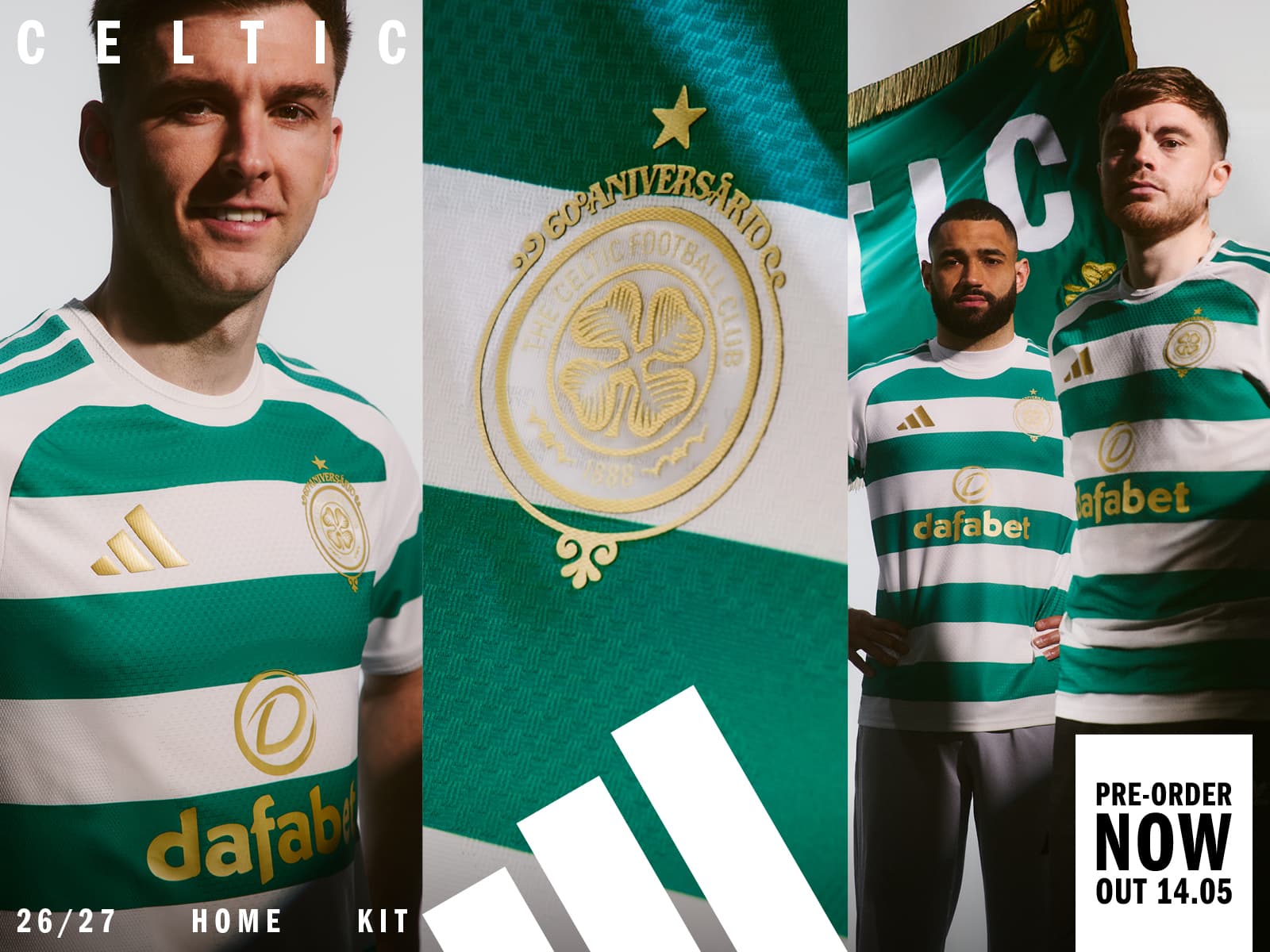Celtic FC x adidas 2026/27 Home kit is revealed today
