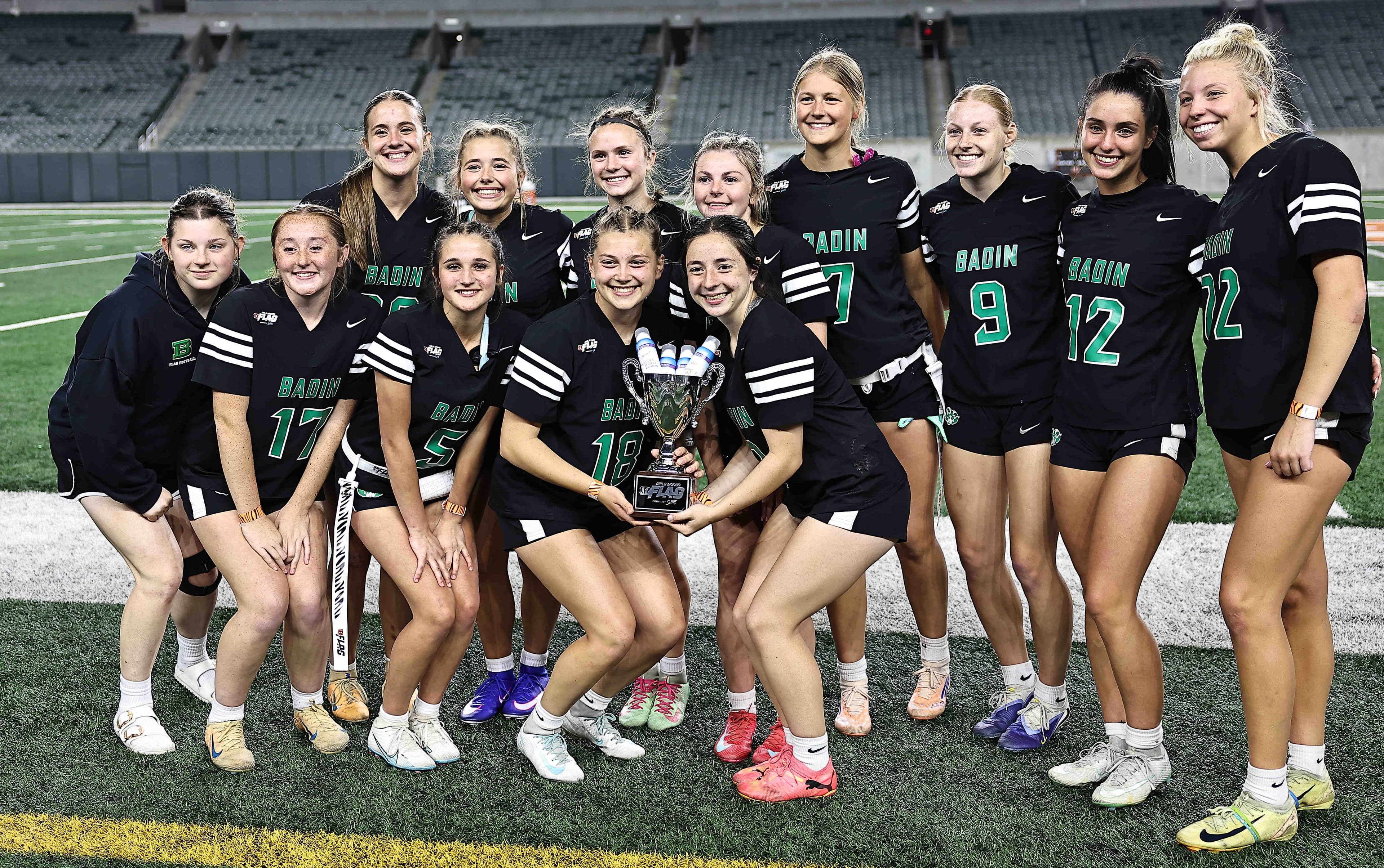Which 3 flag football teams will join regional champ Badin at state?
