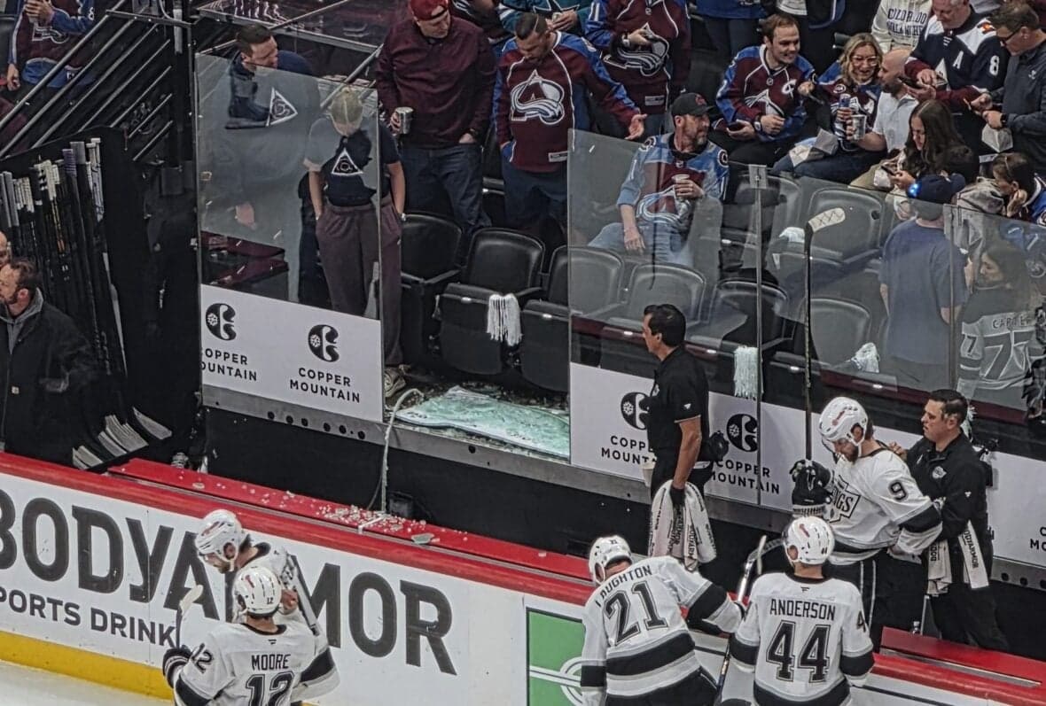 Must See: Pane Of Glass Breaks Behind L.A. Kings Bench, Causes Lengthy Delay At Ball Arena