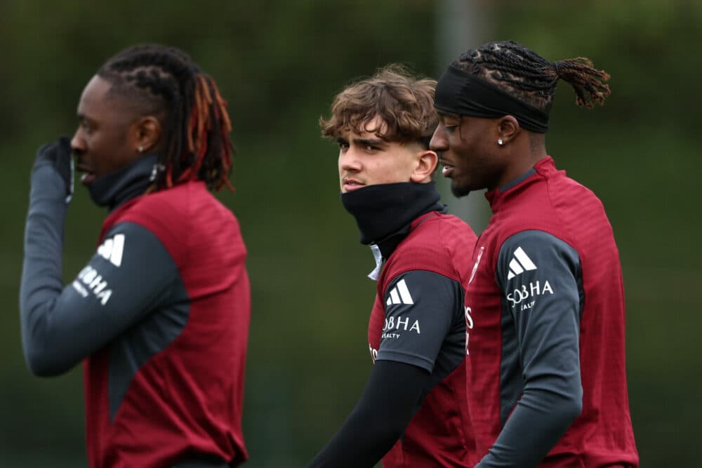 Why is Max Dowman not in training with Arsenal?