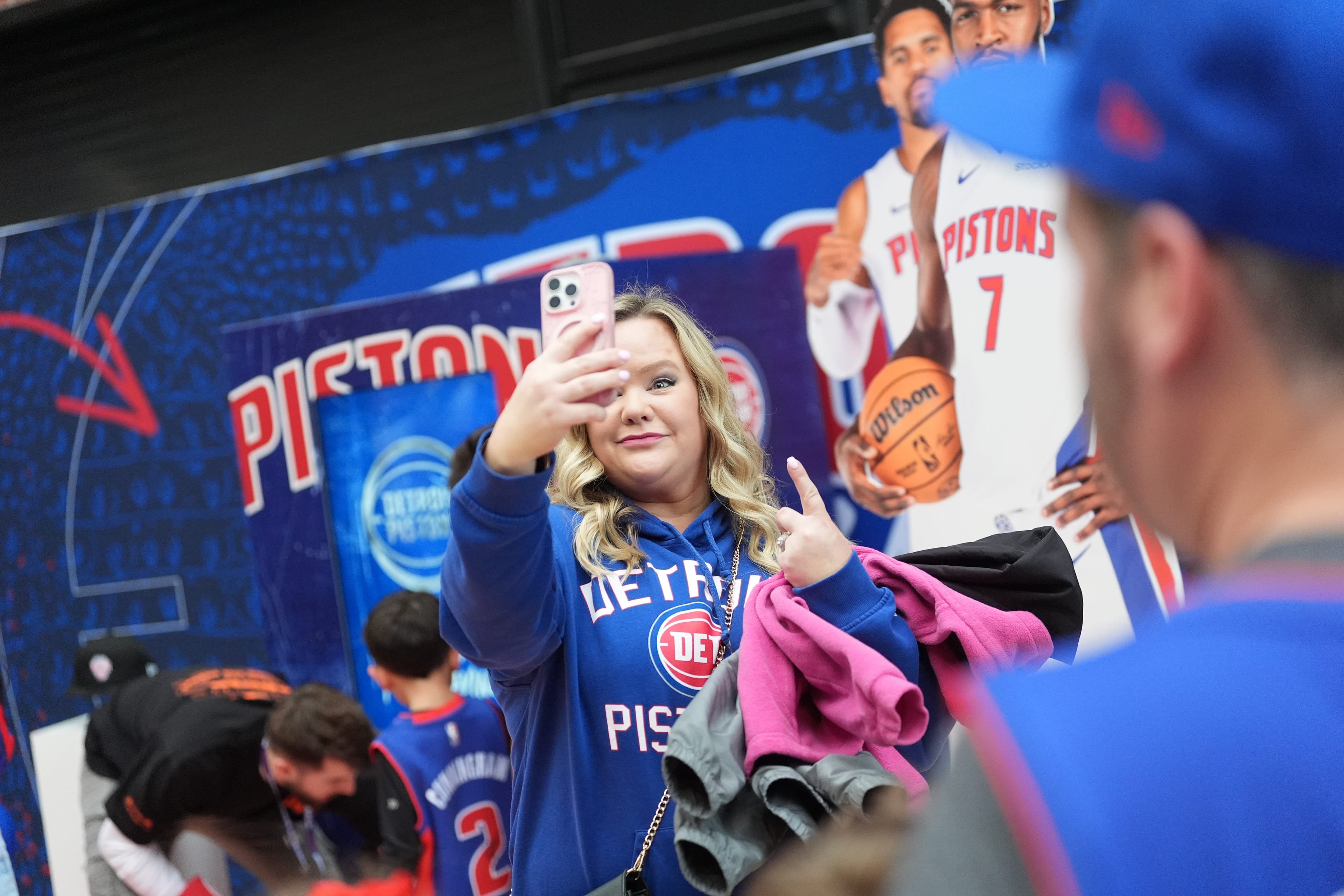 Detroit Pistons fans flock to Little Caesars Arena for second round