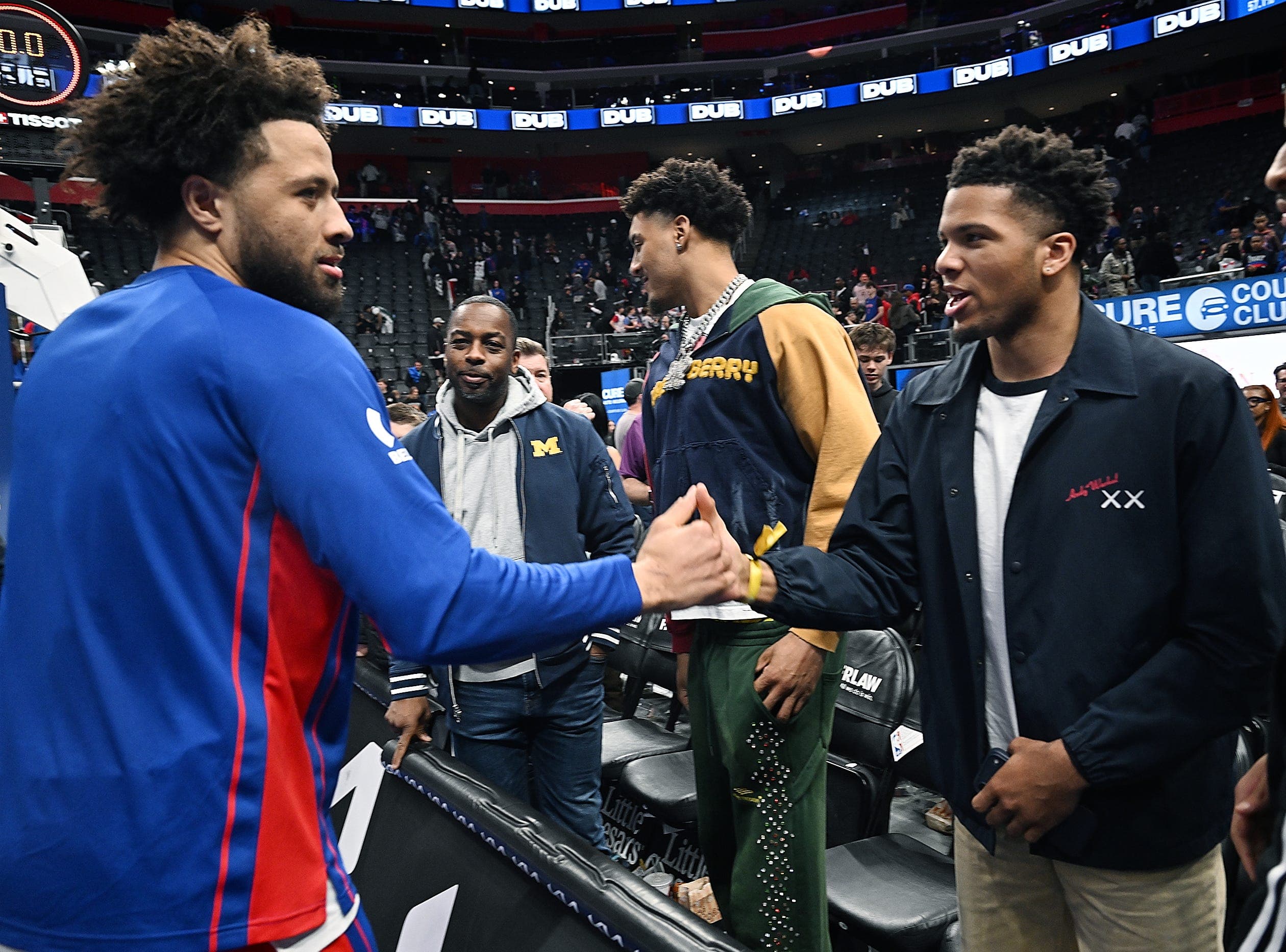 Pistons congratulate trio of NCAA champion Michigan players