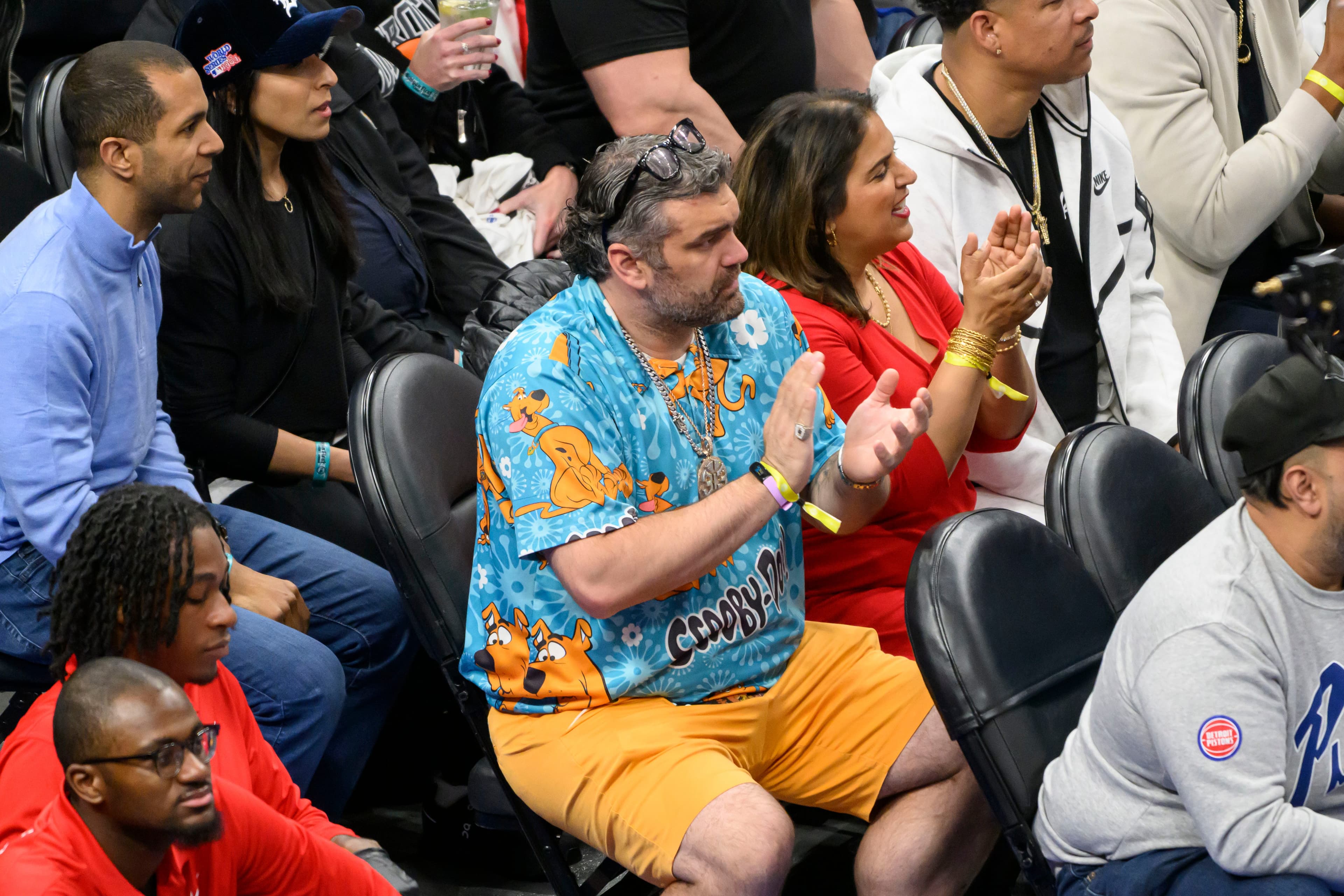 Pistons fan 'goes viral' for loud shirts and heckling players