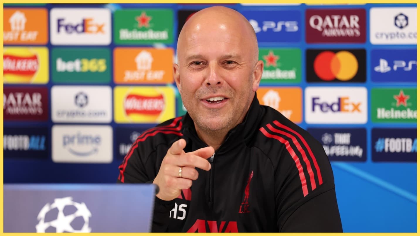 Arne Slot jokingly accuses reporter of ‘ruining my day’ after being hit by frightening PSG stat