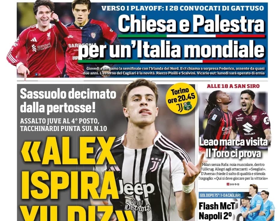 Today’s Papers – Italy’s World Cup mission, Napoli’s comeback