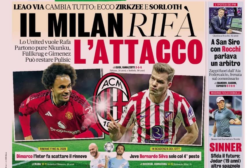 Today’s Papers – Milan rebuild the attack, Juventus push for Alisson