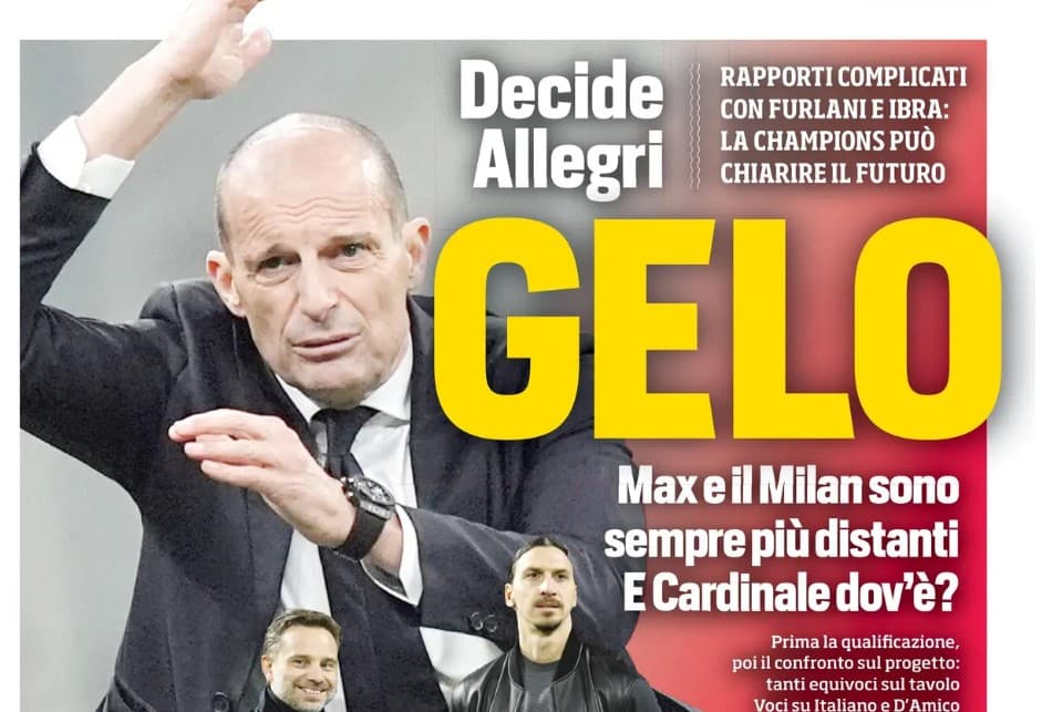 Today’s Papers – Allegri’s frosty relationship with Milan, Yildiz’s knee problems