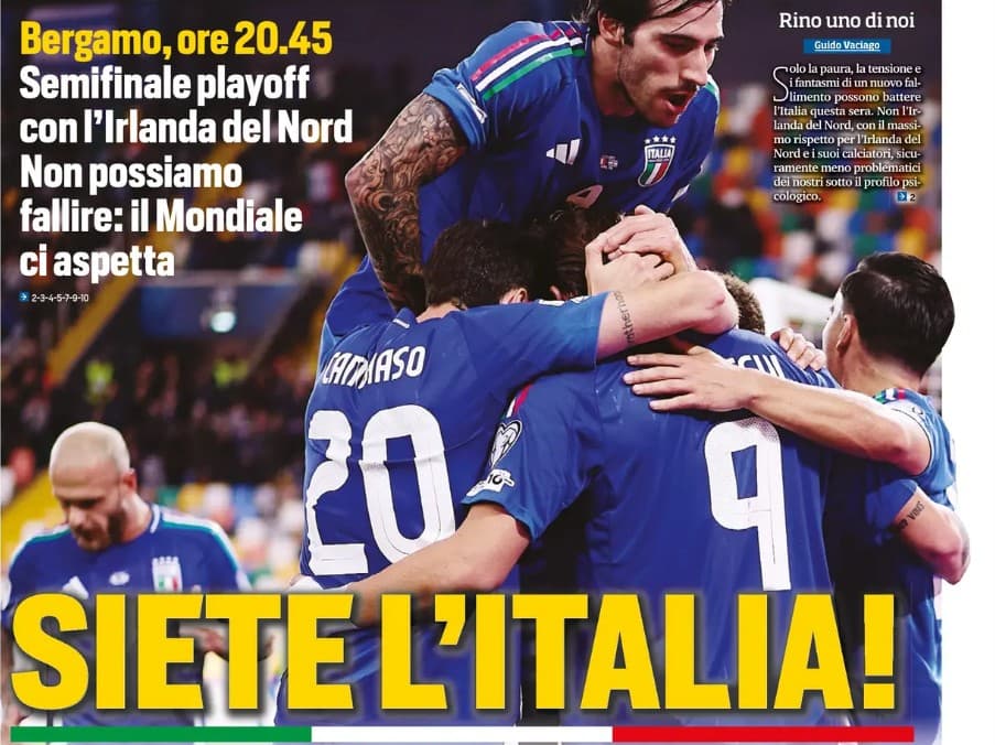 Today’s Papers – Italy can’t fail, Barcelona push for Bastoni