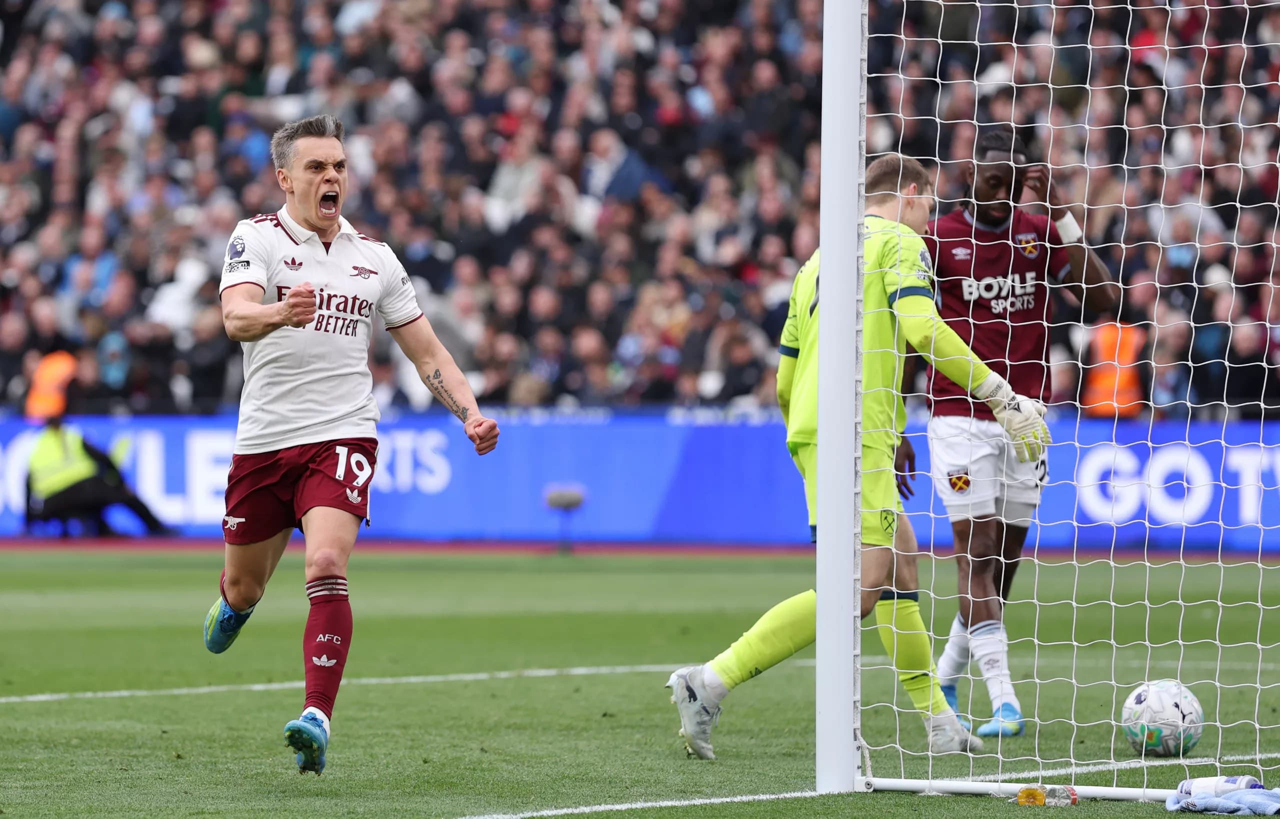 West Ham 0-1 Arsenal: Trossard strikes late to give Arsenal a huge advantage in the title race