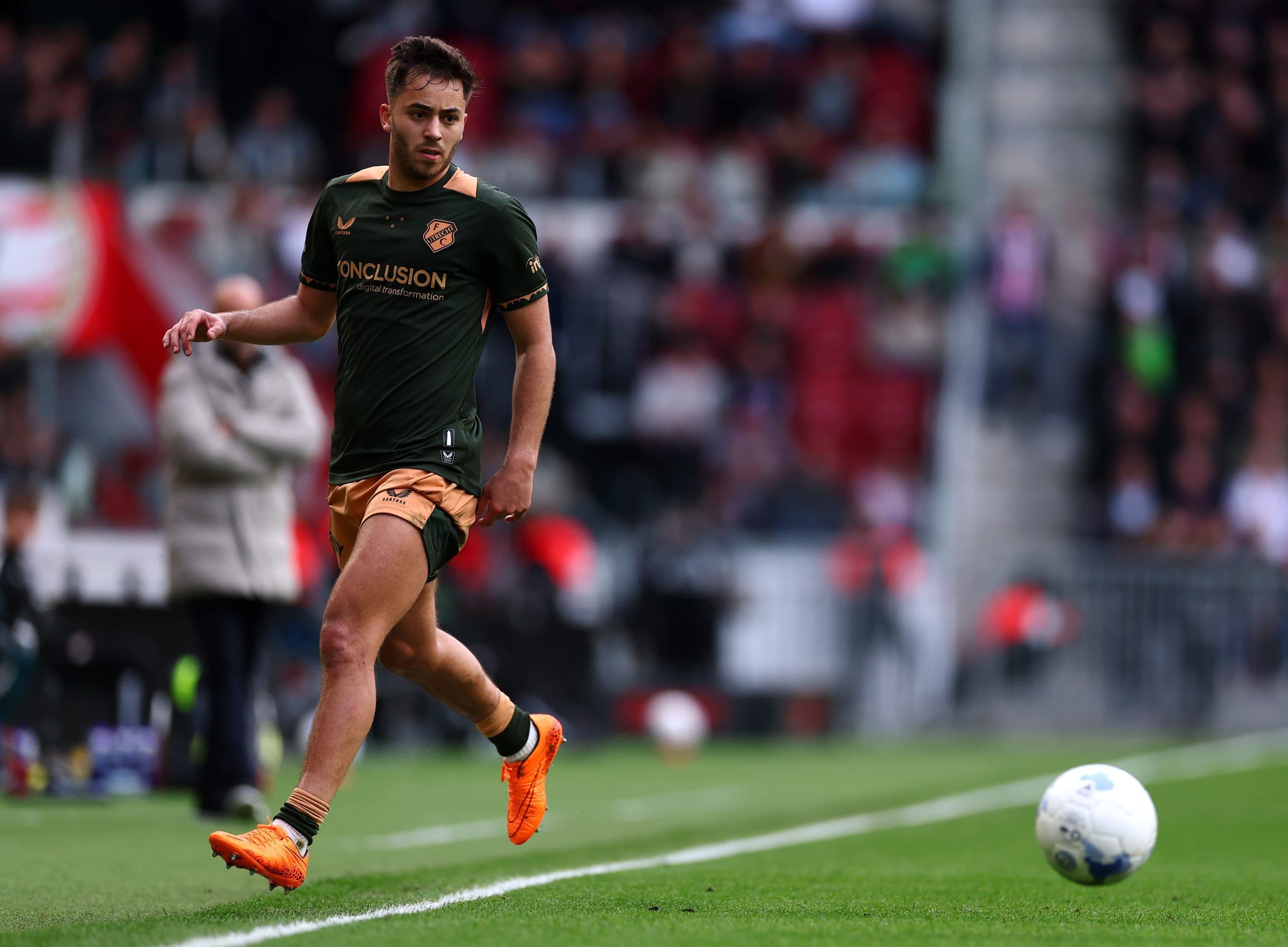 Assist King: Moroccan defender Souffian El Karouani providing the goods in Utrecht