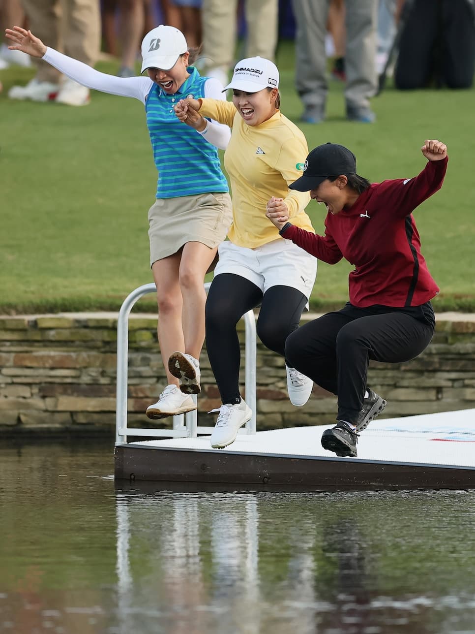 LPGA major champion's splash tradition will continue, even if she only wades into a 'kiddie pool'