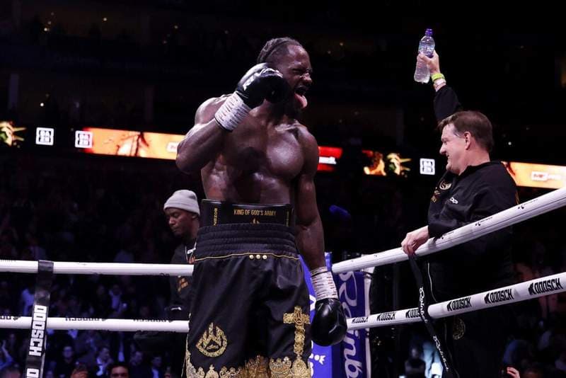 Deontay Wilder calls out Anthony Joshua face-to-face in fiery post-fight moment